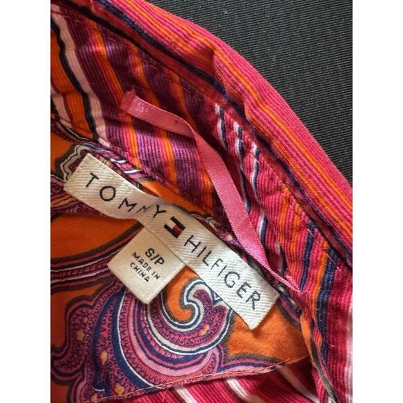 Tommy Hilfiger Women's Multicolor Button Down Shirt Hippie 70s Velvet Small - Picture 6 of 6